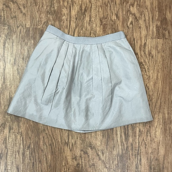 J. Crew Grey Linen Silk Pleated Mini Skirt - Picture 7 of 12